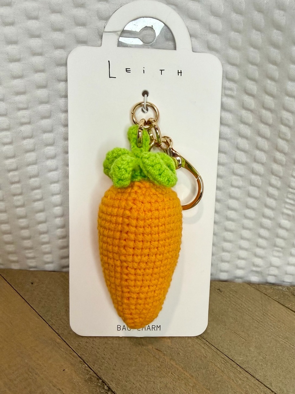 Leith Crochet Carrot Bag Charm/Keychain